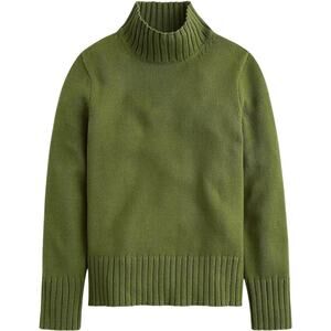 J.CREW | Green Cotton Rib Collar Mock Neck Turtleneck Sweater | Small